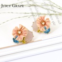 Red Peach Heart Enamel Earrings Jewelry Earrings Eardrop