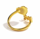 Enamel Glazed Love Inlaid Gem Adjustable Ring 18K Gold Plated
