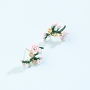 Charry Blossom Flower Enamel Earrings Jewelry Stud Earrings
