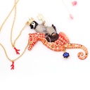 Seahorse and Penguin Enamel Necklace