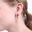 Rose Bow Pearl Enamel Earrings Jewelry Stud Earrings
