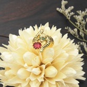 Leopard Panther Cheetah And Red Crystal Adjustable Ring