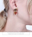 Red Rose White Daisy Long Tassel Enamel Earrings Jewelry Stud Earrings
