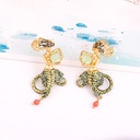 Round Flower Pendant Jewelry Hook Earrings