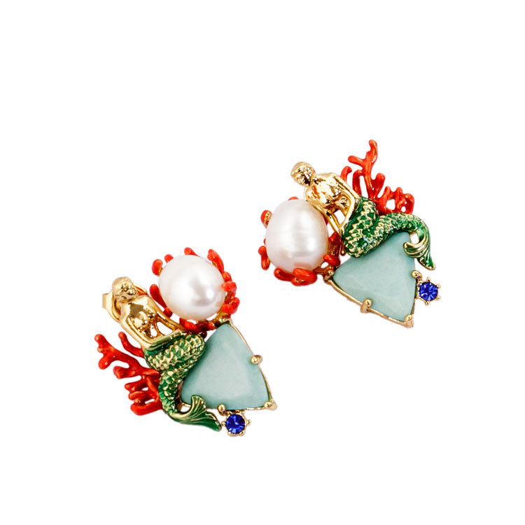 Round Flower Pendant Jewelry Hook Earrings
