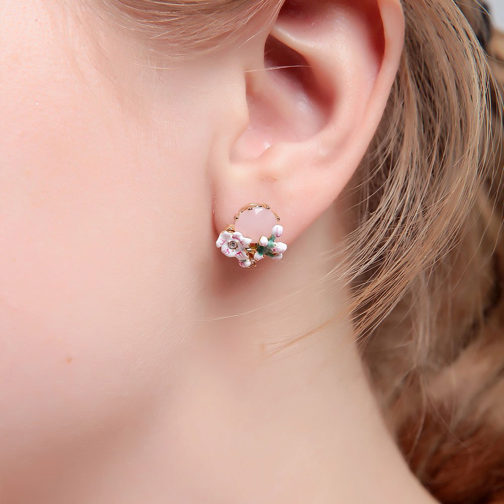 Calliopsis Ladybug Asymmetry Enamel Earrings Jewelry Stud Earrings