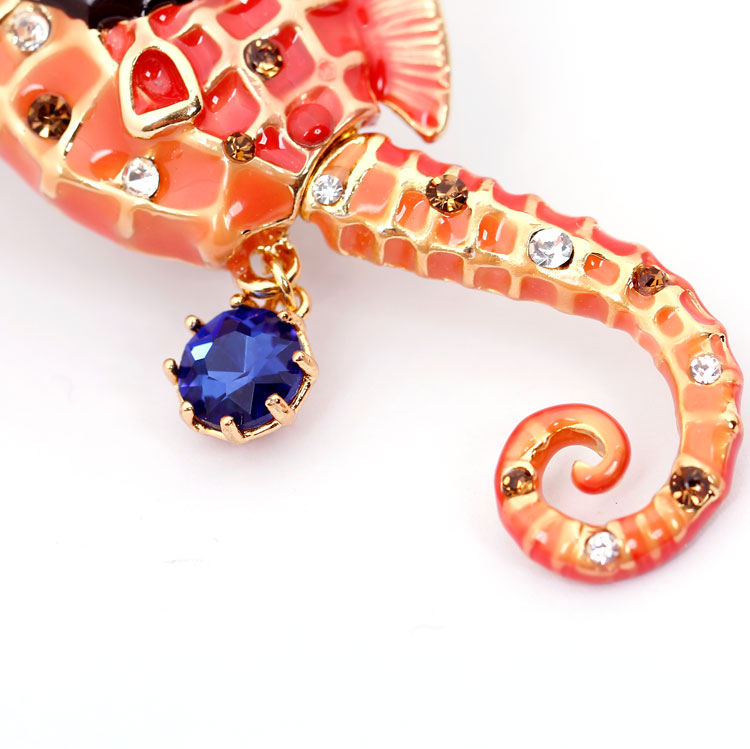 Hippocampus Penguin Enamel Glaze Gilded Necklace Jewelry