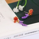 Small Bird Garland Enamel Earrings Stud Clip Earrings