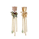 Small Bird Garland Enamel Earrings Stud Clip Earrings