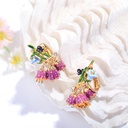 Small Fox Gem Green Leaf Gold Plated Jewelry Enamel Bracelet
