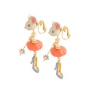 Small Monkey Gem Enamel Earrings Jewelry Stud Earrings