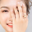Small Pelican Zircon Gold Plated Jewelry Enamel Bracelet