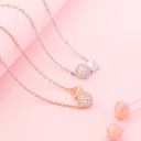 Alice Series European Style Small White Rabbit Enamel Gold Necklace Clavicle Chain