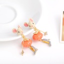 Snow White Enamel Earrings Jewelry Stud Clip Earrings