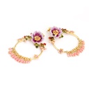 Snow White Zircon Crystal Enamel Earrings Jewelry Stud Earrings