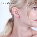Snow White Zircon Crystal Enamel Earrings Jewelry Stud Earrings