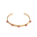 Pink Flower Gold Plated Jewelry Enamel Bracelet