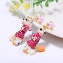 Pink Unicorn Enamel Earrings Jewelry Stud Clip Earrings