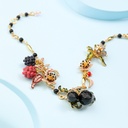 Strawbery Bird Flower Enamel Earrings Jewelry Hook Earrings