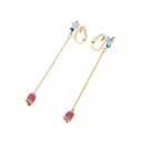 Yellow Flower Branch Enamel Earrings Jewelry Stud Earrings
