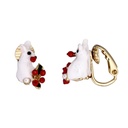 Rabbit Enamel Earrings Jewelry Stud Clip Earrings