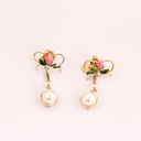 Winter Garden Series Enamel Color Flower Crystal Plating Gold Necklace