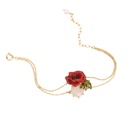 Winter Garden Series Safflower Pink Colour Chinese Herbaceous Flower Necklace