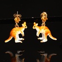 Yellow Bird Blue Crystal Cherry Rich Color Luxury Enamel Ring