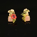 Yellow Bird Blue Crystal Cherry Rich Color Luxury Enamel Ring