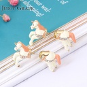 Unicorn Zircon Enamel Earrings Jewelry Stud Earrings