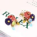 Snow White and Queen Girl Enamel Earrings Jewelry Stud Clip Earrings
