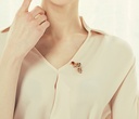 Enamel Glaze Orange Flower Crystal Hatch Gold Ring