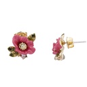 Hand Painted Enamel Glazed Bow Cute Rabbits Hook Earrings