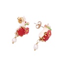 Rabbit Ruby Enamel Earrings Jewelry Stud Earrings