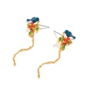 Enamel Glaze Orange Flower Crystal Hatch Gold Ring