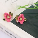 Hand Painted Enamel Glazed Borden Puppy Dog Earrings 925 Silver Needle