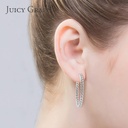 Hand Painted Enamel Glazed Strawberry Inlaid Gem Long Earrings Gold Plated Copper