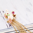 Rabbit Long Tassel Enamel Earrings Jewelry Stud Earrings