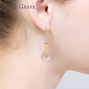 Enamel Glazed Flower Tassel Inlaid Zircon Earrings 18K Gold Plated