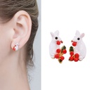 Rabbit Enamel Earrings Jewelry Stud Clip Earrings