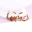 Yellow Oriole Small Cherry Enamel Earrings Jewelry Stud Earrings