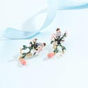 Enamel Glaze Peony Flower Tassel Sweater Chain Pendant Necklace