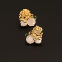 Beautiful Du Sha Gem Enamel Earrings Jewelry Stud Earrings