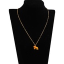 Yellow Handmade Enamel Glaze Lion Pendant Necklace Collarbone Chain