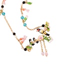 Forbidden City Style Bird on Flowered Branch Acrylic Geometry Earrings
