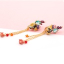Dolphin Fish Tail Long Tassel Enamel Earrings