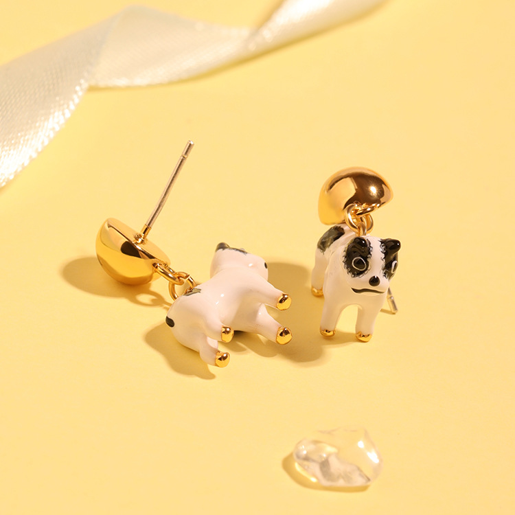 Dolphin Fish Tail Long Tassel  Enamel Hook Earrings