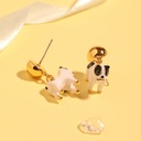 Dolphin Fish Tail Long Tassel  Enamel Hook Earrings