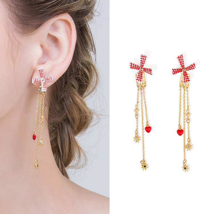 Starfish waves Pearl Enamel Earrings