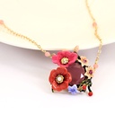 Dolphin Fish Tail Zircon Pendant Enamel Necklace